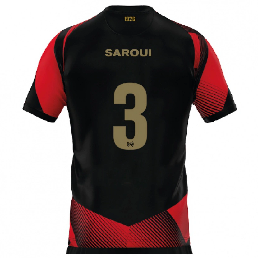 DanxenメンズAmin Saroui#3黒 赤ホームシャツ2025/26ジャージーユニフォーム
