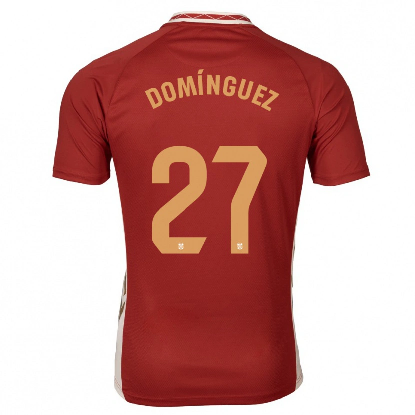 DanxenメンズCarlos Domínguez#27バーガンディ 金アウェイシャツ2025/26ジャージーユニフォーム
