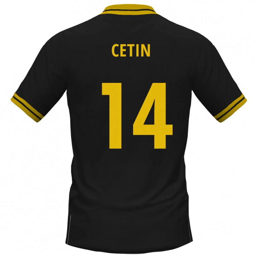 DanxenメンズMikail Cetin#14黒 黄アウェイシャツ2025/26ジャージーユニフォーム