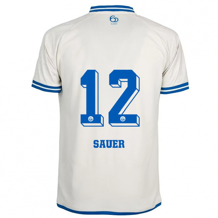 DanxenメンズJohn-Lukas Sauer#12白 青アウェイシャツ2025/26ジャージーユニフォーム