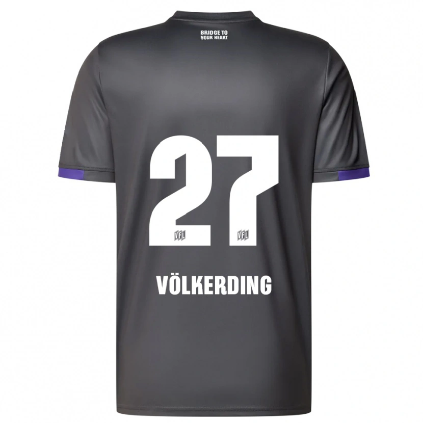 DanxenメンズJakob Völkerding#27灰色 紫アウェイシャツ2025/26ジャージーユニフォーム