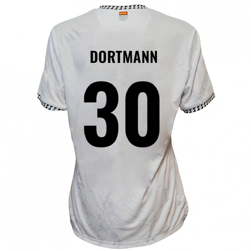 DanxenメンズNiklas Dortmann#30白 黒アウェイシャツ2025/26ジャージーユニフォーム