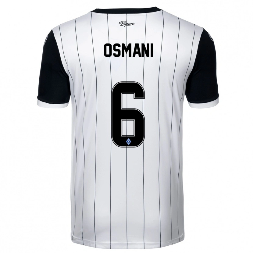 DanxenメンズSamir Osmani#6白 黒アウェイシャツ2025/26ジャージーユニフォーム