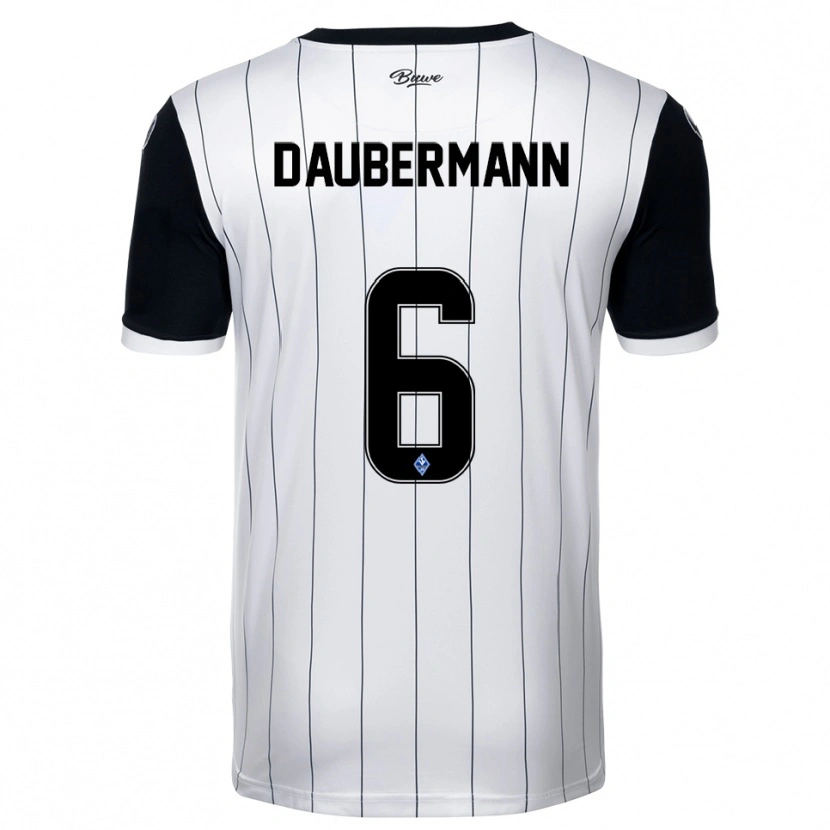 DanxenメンズJonas Daubermann#6白 黒アウェイシャツ2025/26ジャージーユニフォーム