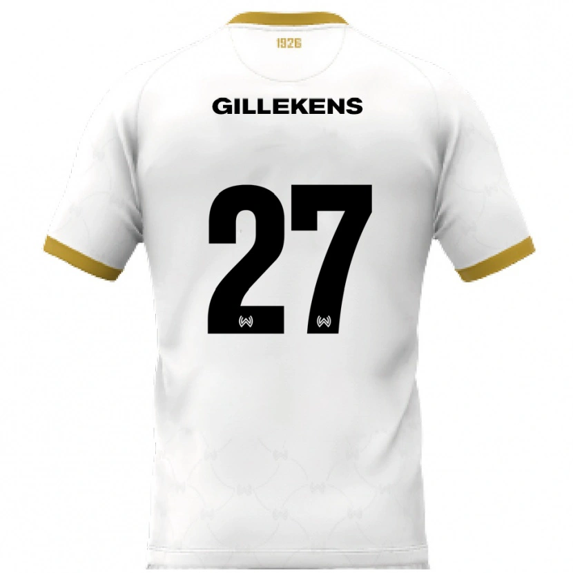 DanxenメンズJordy Gillekens#27白 金アウェイシャツ2025/26ジャージーユニフォーム