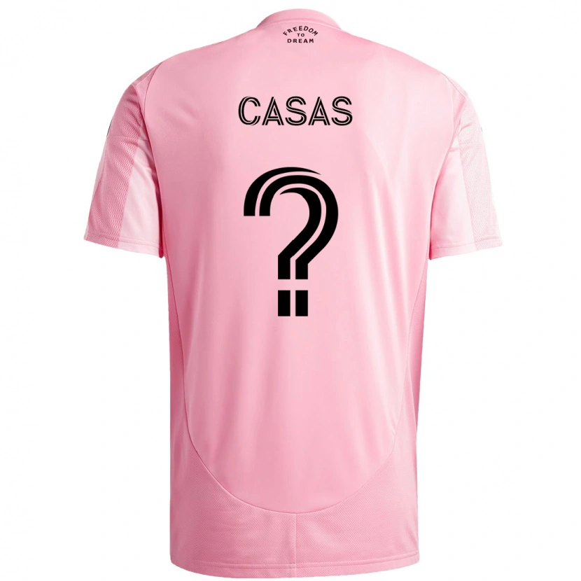 DanxenキッズAndré Casas#0ピンク ブラックホームシャツ2025/26ジャージーユニフォーム