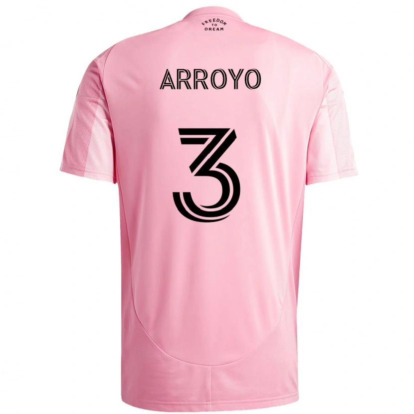 Danxenキッズディクソン・アロヨ#3ピンク ブラックホームシャツ2025/26ジャージーユニフォーム