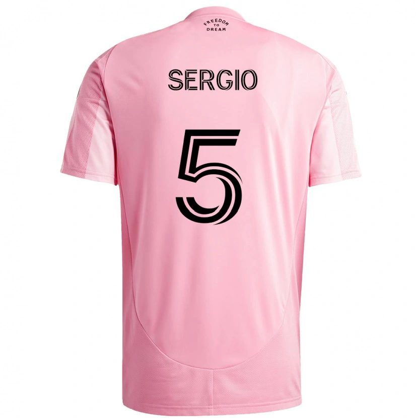 Danxenキッズセルヒオ・ブスケツ・ブルゴス#5ピンク ブラックホームシャツ2025/26ジャージーユニフォーム