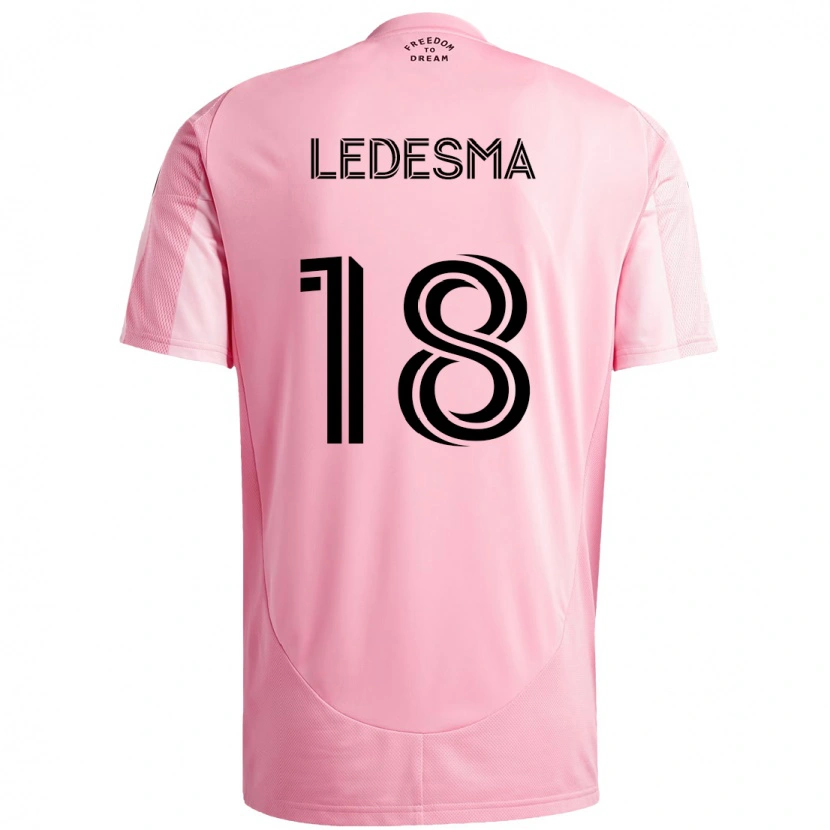 DanxenキッズSantiago Ledesma#18ピンク ブラックホームシャツ2025/26ジャージーユニフォーム