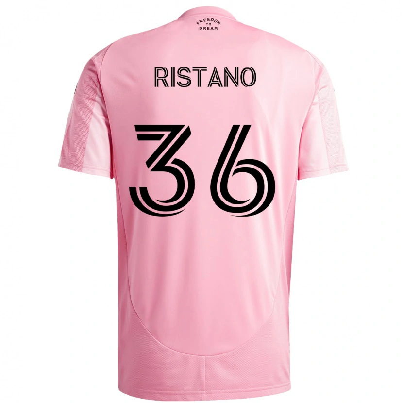 DanxenキッズAlejo Ristano#36ピンク ブラックホームシャツ2025/26ジャージーユニフォーム
