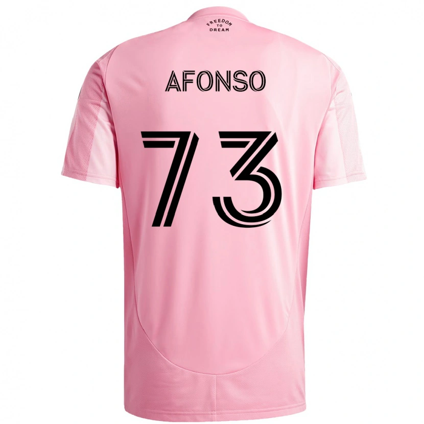 Danxenキッズレオ・アフォンソ#73ピンク ブラックホームシャツ2025/26ジャージーユニフォーム