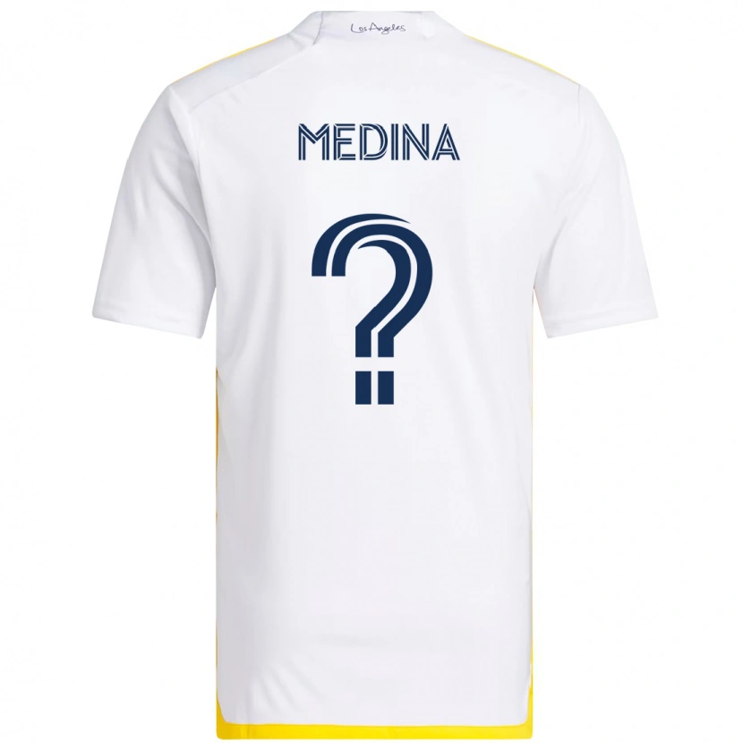 DanxenキッズAaron Medina#0ホワイト イエローホームシャツ2025/26ジャージーユニフォーム