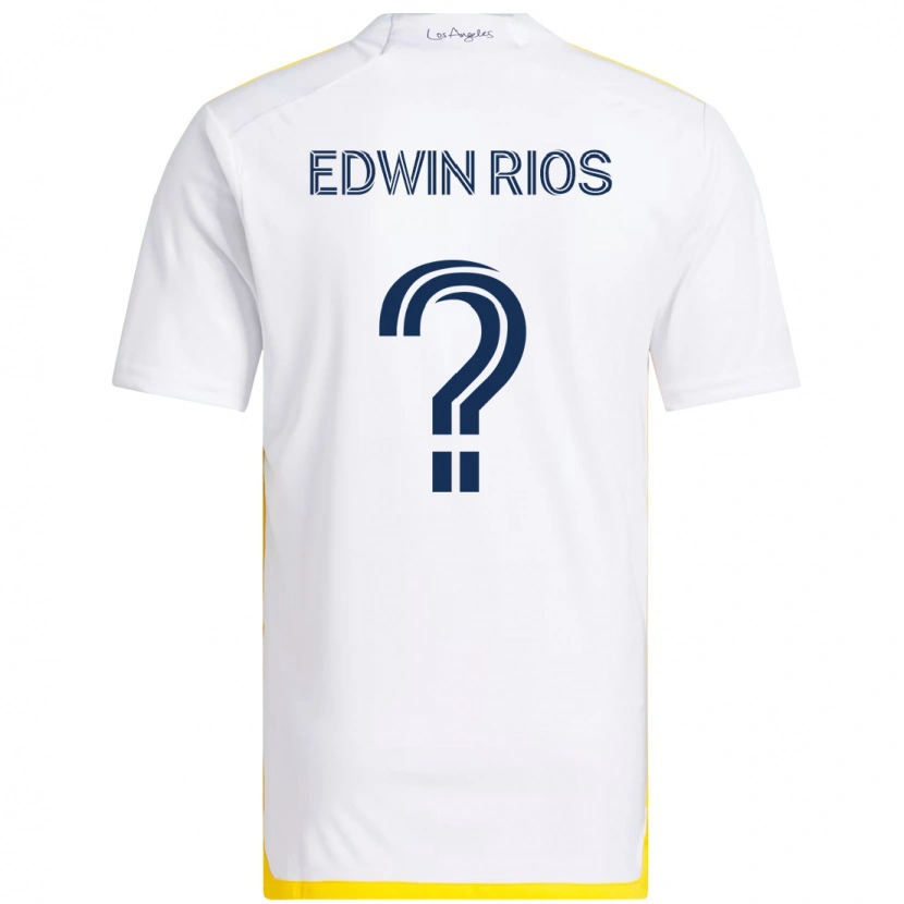 DanxenキッズEdwin Rios#0ホワイト イエローホームシャツ2025/26ジャージーユニフォーム