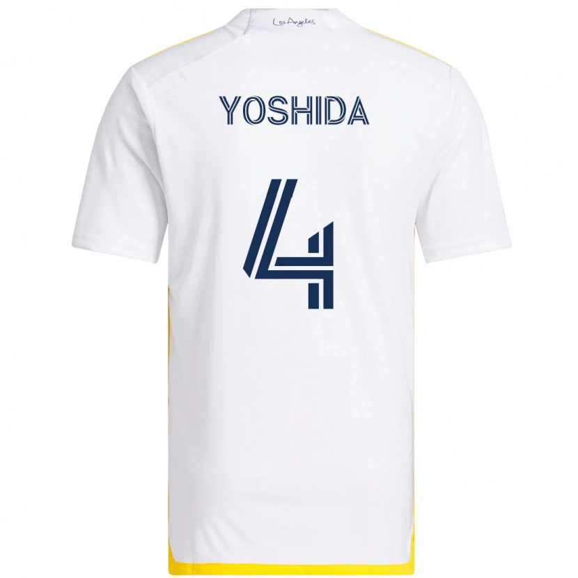 Danxenキッズ吉田 麻也#4ホワイト イエローホームシャツ2025/26ジャージーユニフォーム