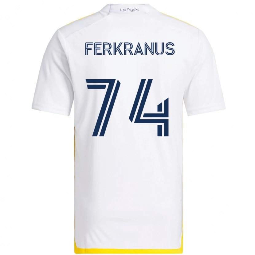 Danxenキッズマーカス・フェルクラヌス#74ホワイト イエローホームシャツ2025/26ジャージーユニフォーム