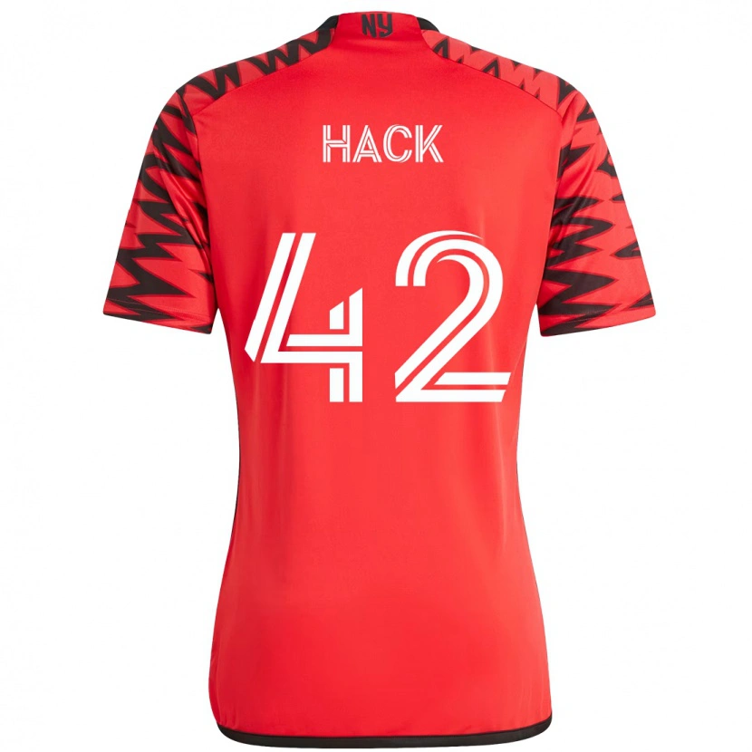 Danxenキッズアレクサンダー・ハック#42レッド ブラックホームシャツ2025/26ジャージーユニフォーム