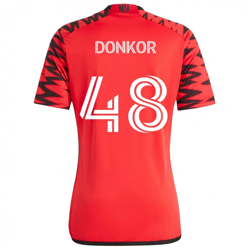 Danxenキッズロナルド・ドンコル#48レッド ブラックホームシャツ2025/26ジャージーユニフォーム