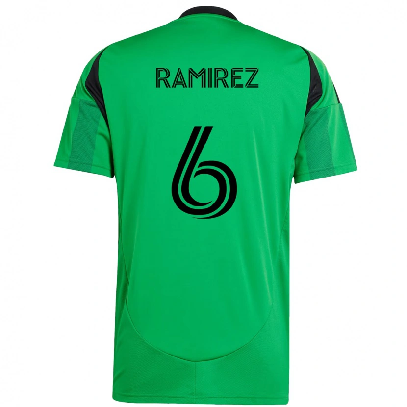 Danxenキッズアロンソ・ラミレス#6グリーン ブラックホームシャツ2025/26ジャージーユニフォーム