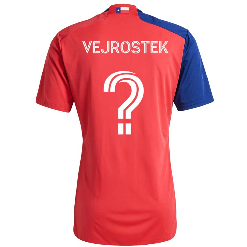 DanxenキッズLiam Vejrostek#0レッド ネイビーブルーホームシャツ2025/26ジャージーユニフォーム