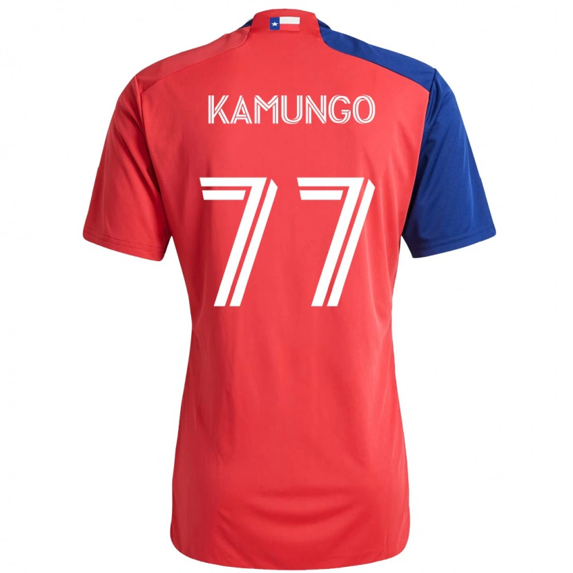 Danxenキッズバーナード・カムンゴ#77レッド ネイビーブルーホームシャツ2025/26ジャージーユニフォーム