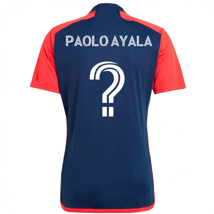 DanxenキッズPaolo Ayala#0ブルー レッドホームシャツ2025/26ジャージーユニフォーム