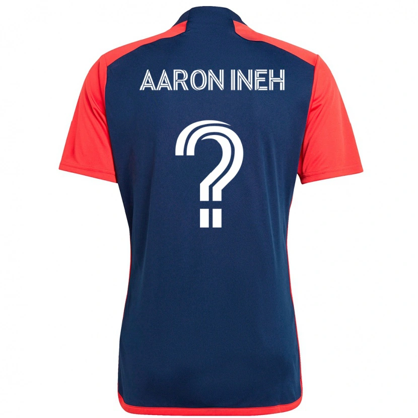 DanxenキッズAaron Ineh#0ブルー レッドホームシャツ2025/26ジャージーユニフォーム