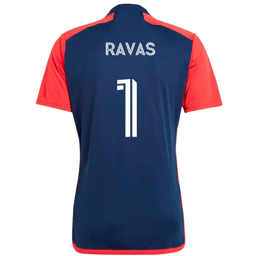 DanxenキッズHenrich Ravas#1ブルー レッドホームシャツ2025/26ジャージーユニフォーム