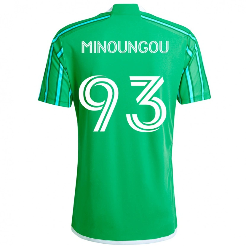 Danxenキッズゲオルギ・ミヌング#93グリーン ホワイトホームシャツ2025/26ジャージーユニフォーム