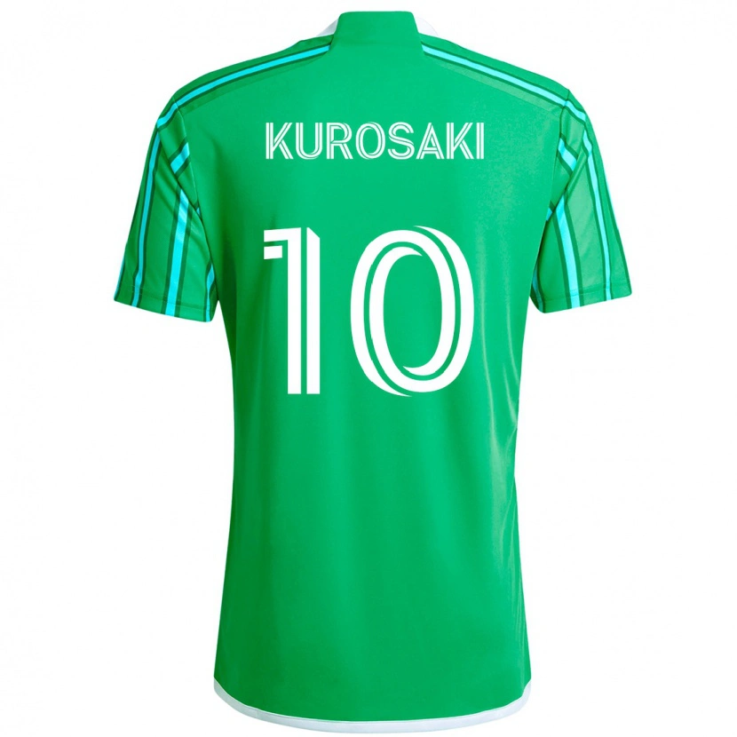 Danxenキッズユウカ・クロサキ#10グリーン ホワイトホームシャツ2025/26ジャージーユニフォーム