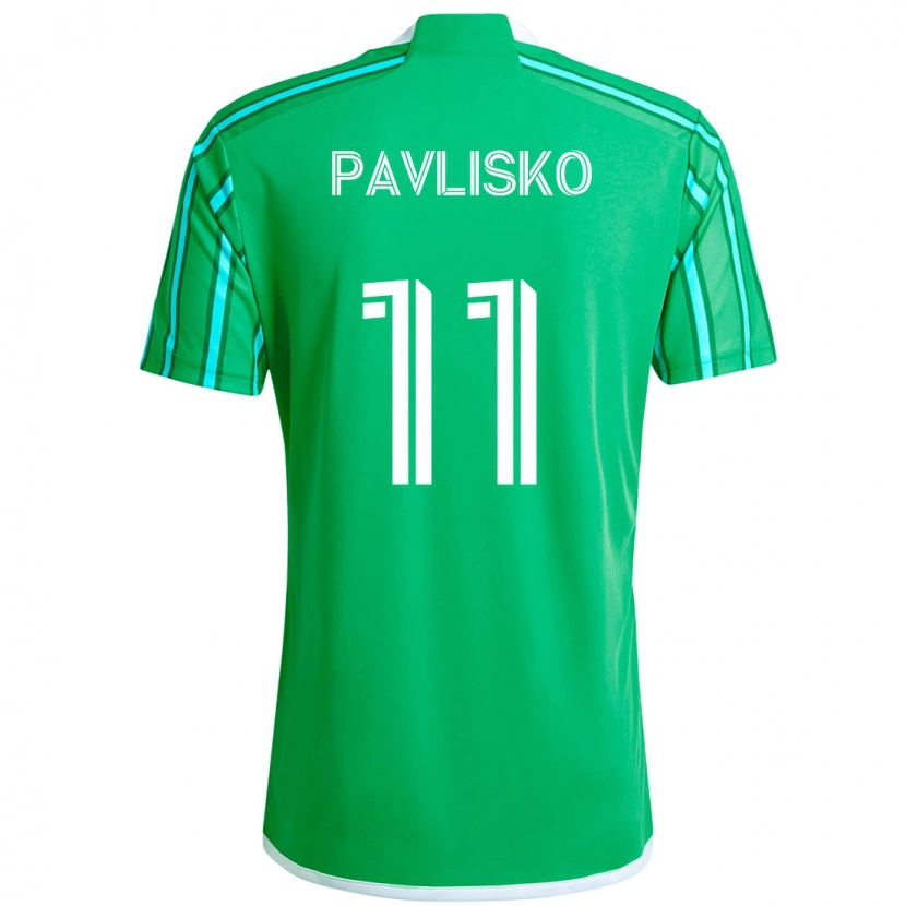 Danxenキッズキルスティン・パブリスコ#11グリーン ホワイトホームシャツ2025/26ジャージーユニフォーム