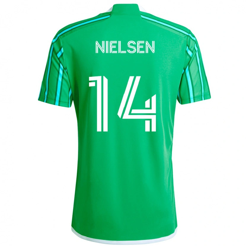 Danxenキッズテイラー・ニールセン#14グリーン ホワイトホームシャツ2025/26ジャージーユニフォーム