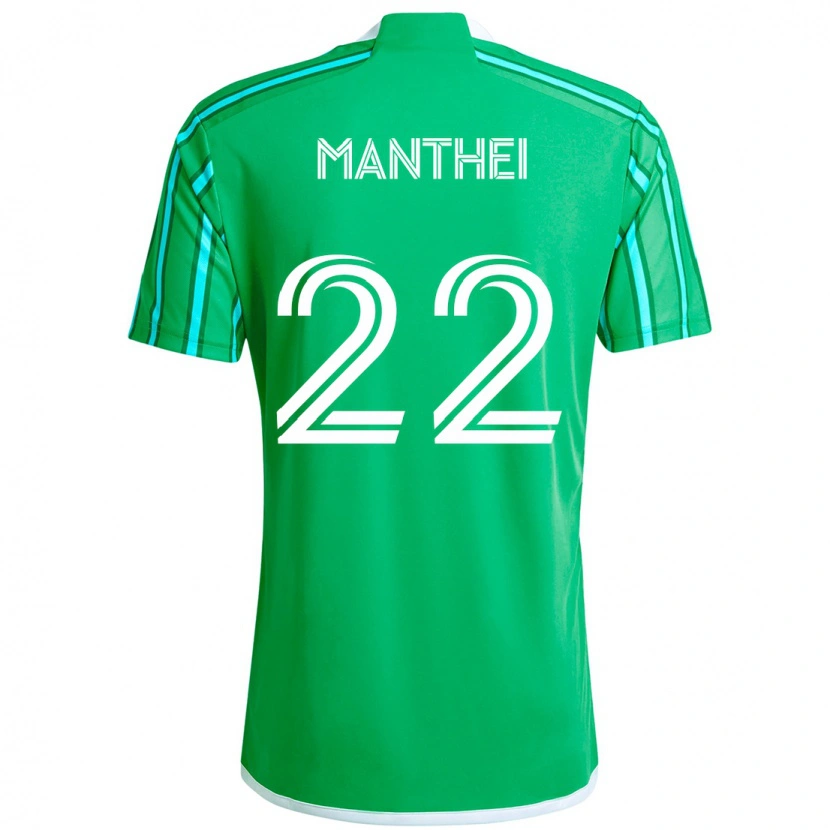 Danxenキッズリア・マンセイ#22グリーン ホワイトホームシャツ2025/26ジャージーユニフォーム