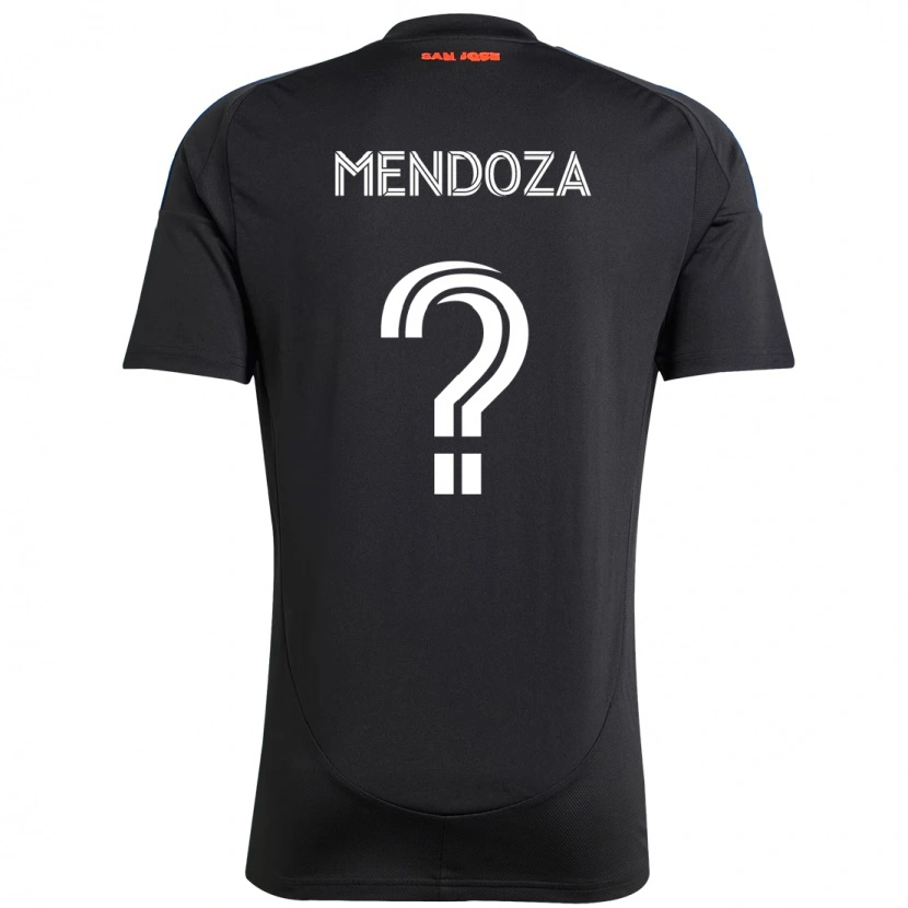 DanxenキッズFrancisco Mendoza#0ブラック ダークブルーホームシャツ2025/26ジャージーユニフォーム