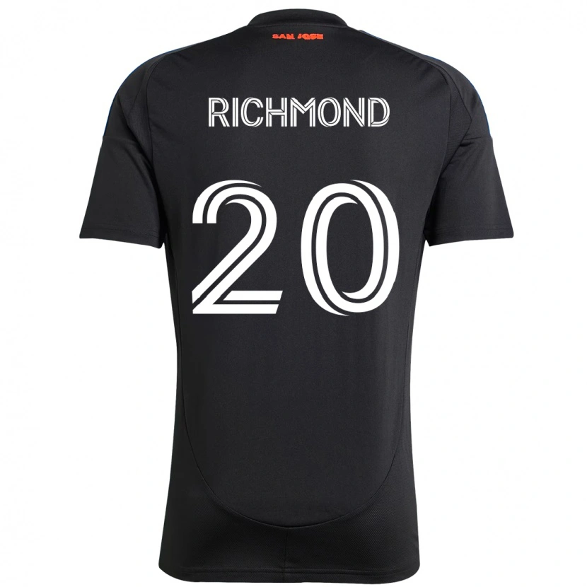 Danxenキッズウィル・リッチモンド#20ブラック ダークブルーホームシャツ2025/26ジャージーユニフォーム