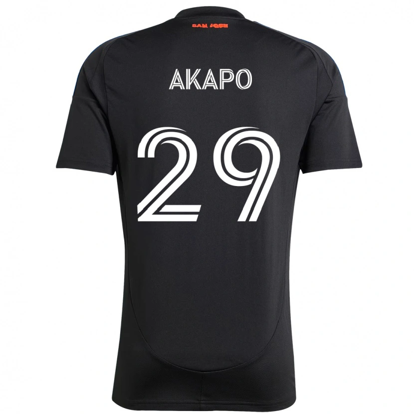 Danxenキッズカルロス・アカポ#29ブラック ダークブルーホームシャツ2025/26ジャージーユニフォーム