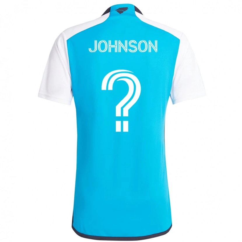 Danxenキッズタテ・ジョンソン#0スカイブルー ホワイトホームシャツ2025/26ジャージーユニフォーム