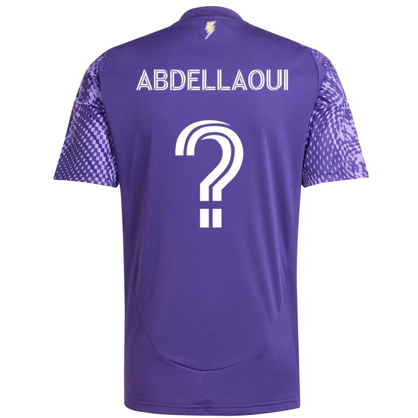 DanxenキッズNoham Abdellaoui#0パープル ホワイトホームシャツ2025/26ジャージーユニフォーム