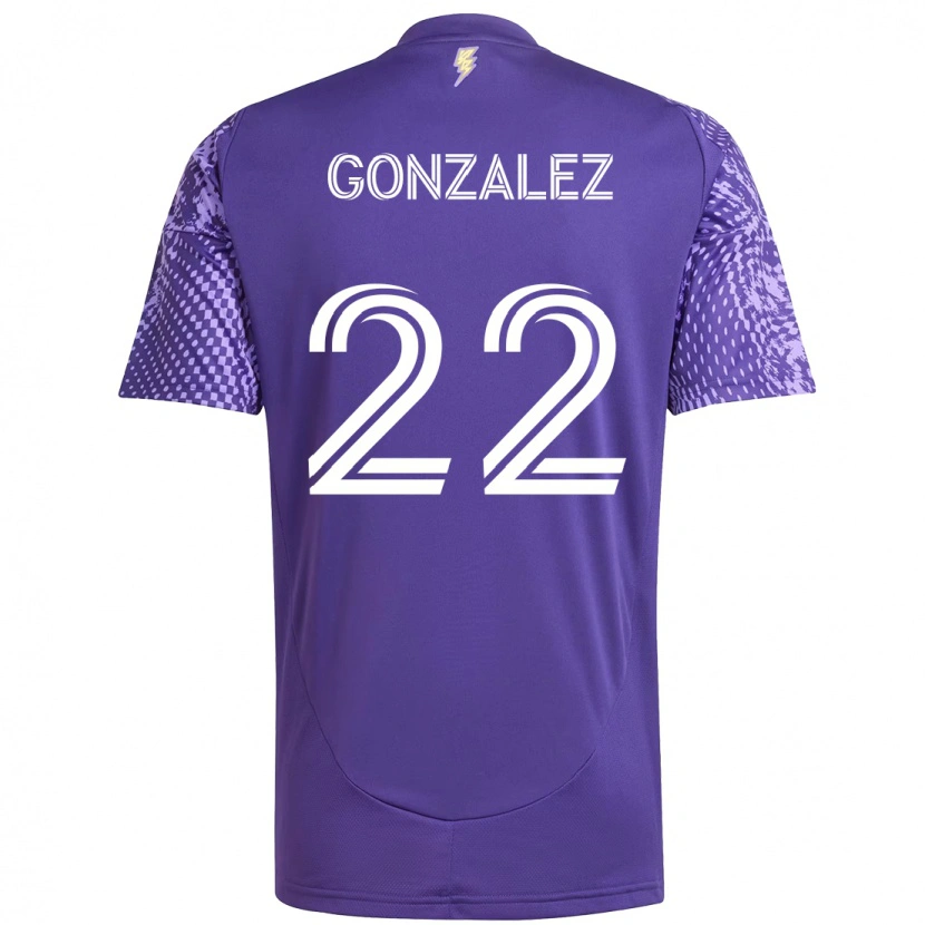 Danxenキッズガストン・ゴンサレス#22パープル ホワイトホームシャツ2025/26ジャージーユニフォーム