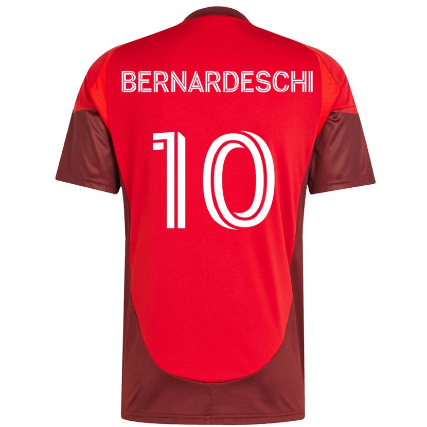 Danxenキッズフェデリコ・ベルナルデスキ#10レッド ホワイトホームシャツ2025/26ジャージーユニフォーム