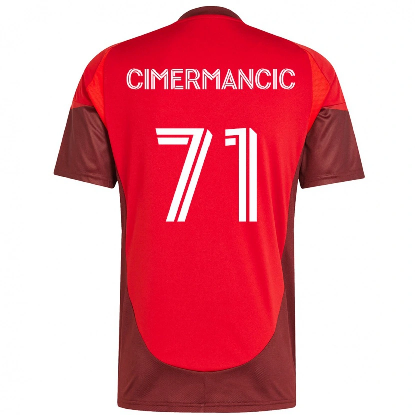Danxenキッズマルクス・チメルマンチッチ#71レッド ホワイトホームシャツ2025/26ジャージーユニフォーム