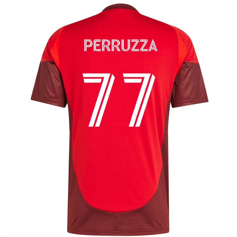 DanxenキッズJordan Perruzza#77レッド ホワイトホームシャツ2025/26ジャージーユニフォーム