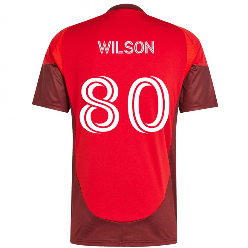 DanxenキッズShafique Wilson#80レッド ホワイトホームシャツ2025/26ジャージーユニフォーム