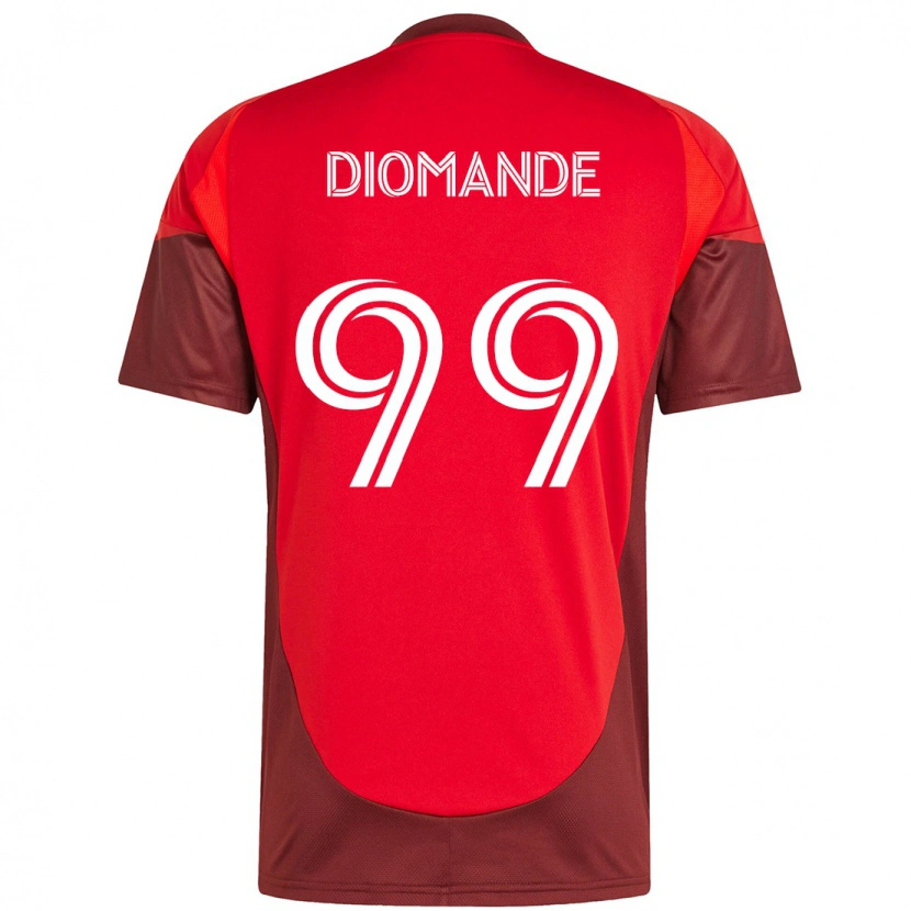 Danxenキッズアダマ・ディオマンデ#99レッド ホワイトホームシャツ2025/26ジャージーユニフォーム