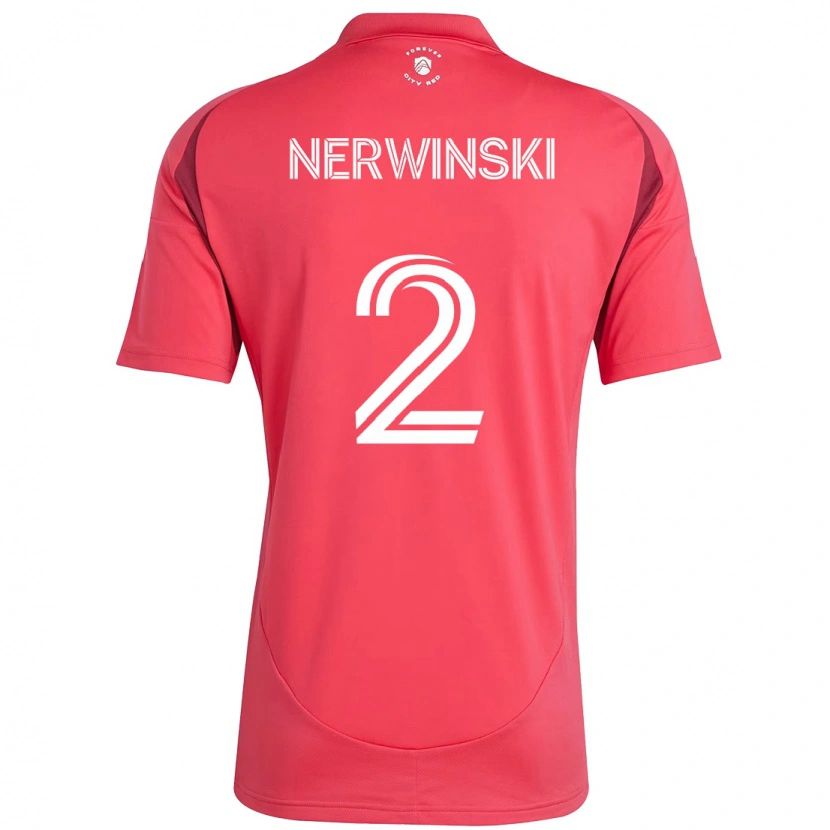 Danxenキッズジェイク・ナーウィンスキ#2マゼンタ ホワイトホームシャツ2025/26ジャージーユニフォーム