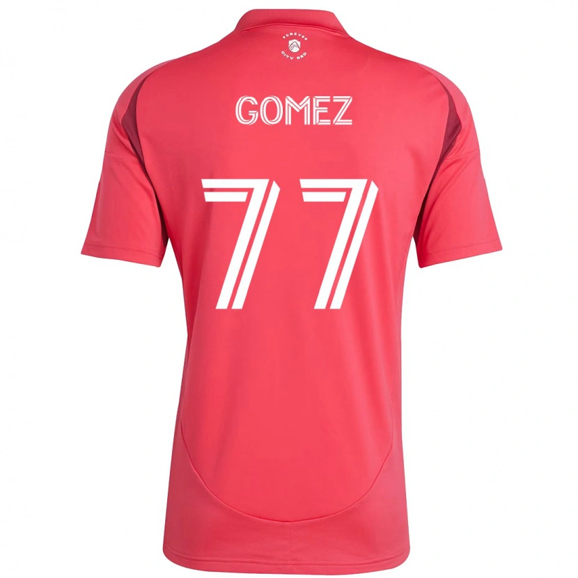 Danxenキッズサム・ゴメス#77マゼンタ ホワイトホームシャツ2025/26ジャージーユニフォーム