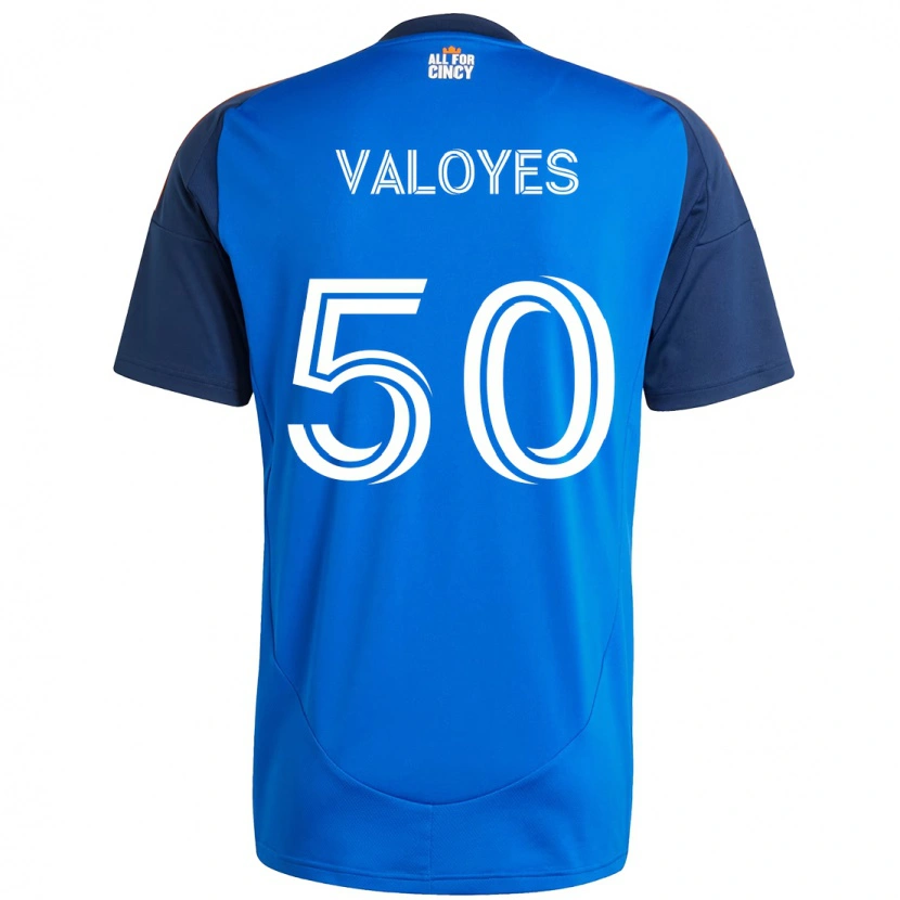 DanxenキッズYeiner Valoyes#50ダークブルー オレンジホームシャツ2025/26ジャージーユニフォーム