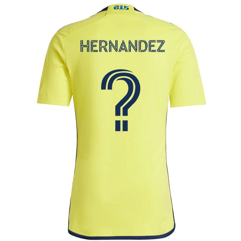 DanxenキッズJonathan Hernández#0イエロー ネイビーブルーホームシャツ2025/26ジャージーユニフォーム