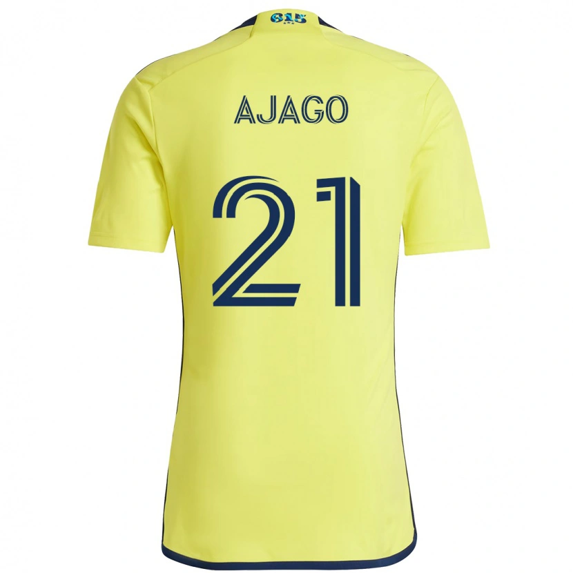DanxenキッズForster Ajago#21イエロー ネイビーブルーホームシャツ2025/26ジャージーユニフォーム