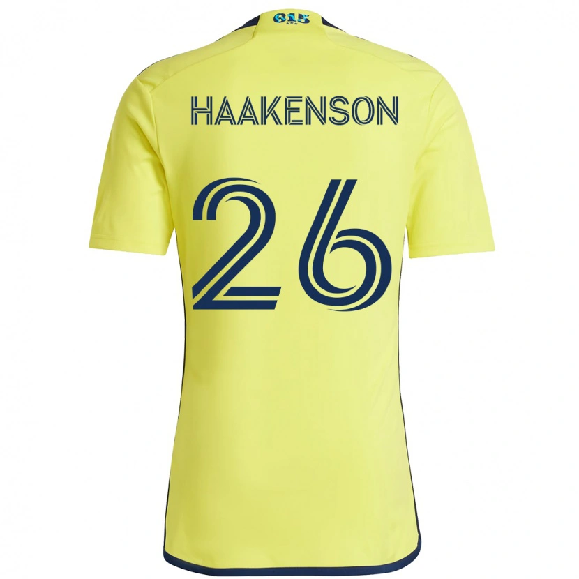 Danxenキッズルーク・ハーケンソン#26イエロー ネイビーブルーホームシャツ2025/26ジャージーユニフォーム