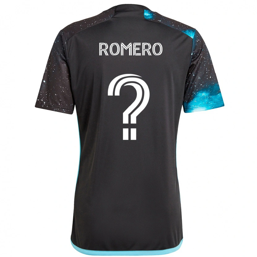 DanxenキッズNicolás Romero#0ブラック ブルーホームシャツ2025/26ジャージーユニフォーム
